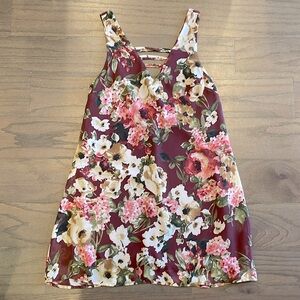 Francesca’s Burgundy Floral Dress - Size XS